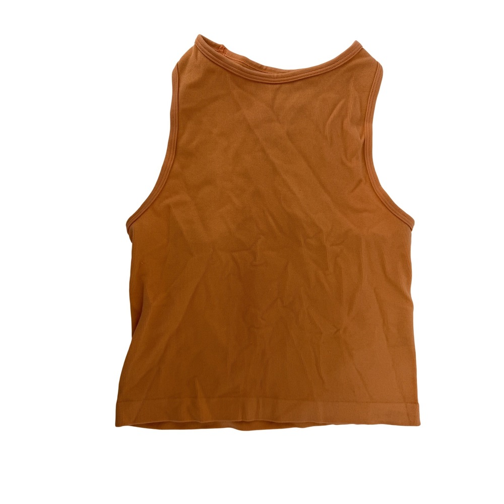 Intimately Free People Happiness Runs Ribbed Crop Tank Top Orange XS/S